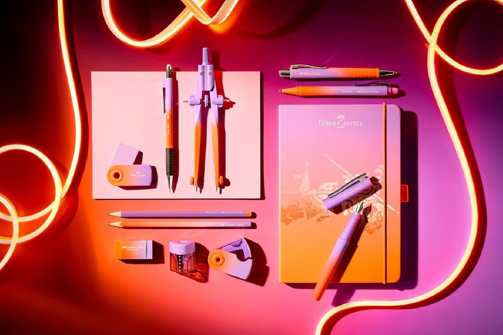 Faber Castel writing set Punchy Melon, follow your flow, with 2 pencils, eraser and sharpener 117019
