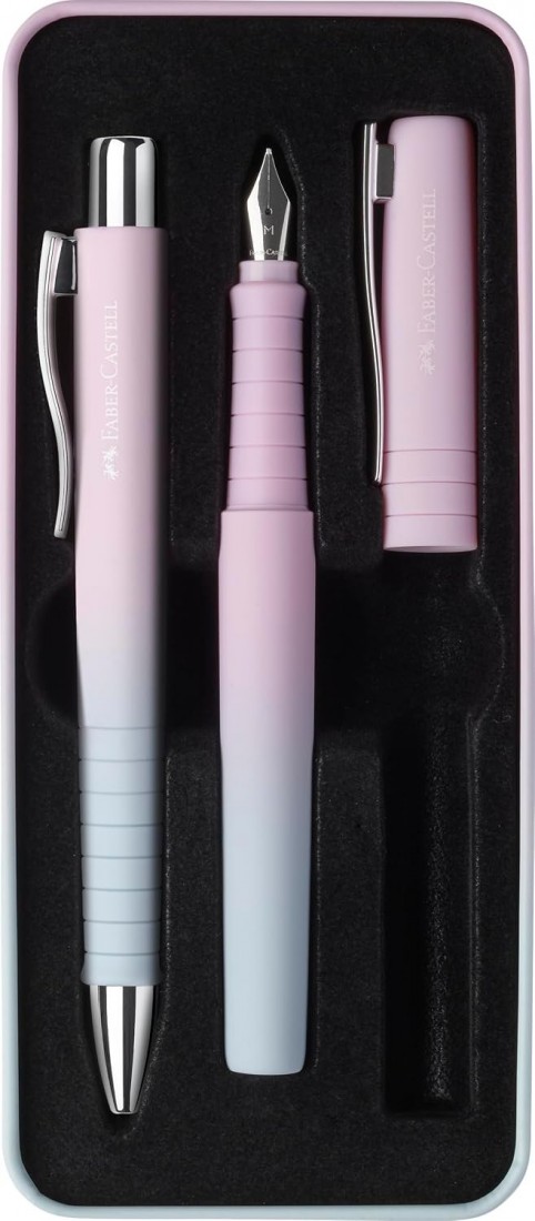 Faber Castell Poly Pen fountain pen and ballpen set, Blushing Sky, 241054
