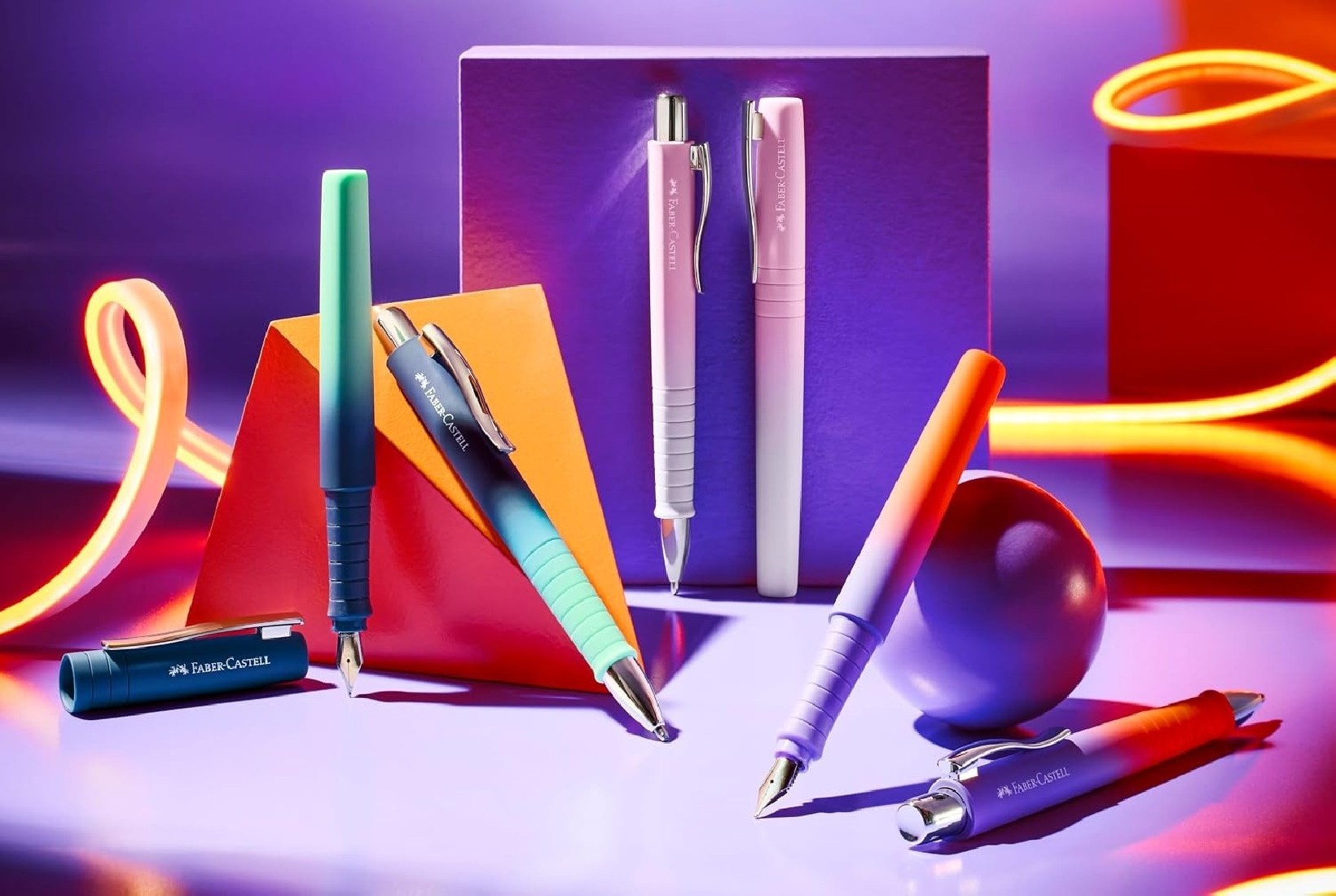 Faber Castell Poly Pen fountain pen and ballpen set, Blushing Sky, 241054