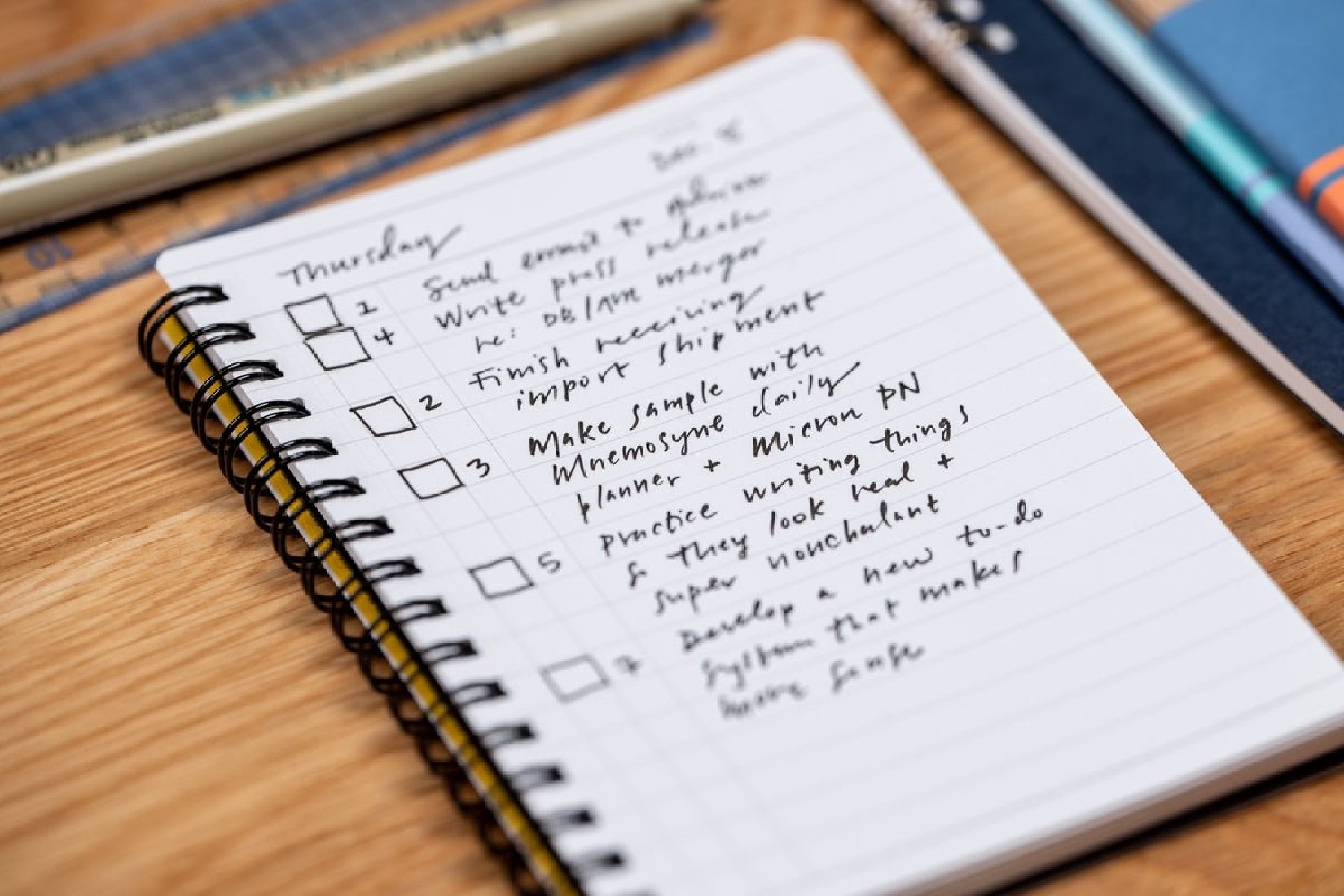 Mnemosyne spiral notebook black 197 A6 80sheets To do list 80gr MN