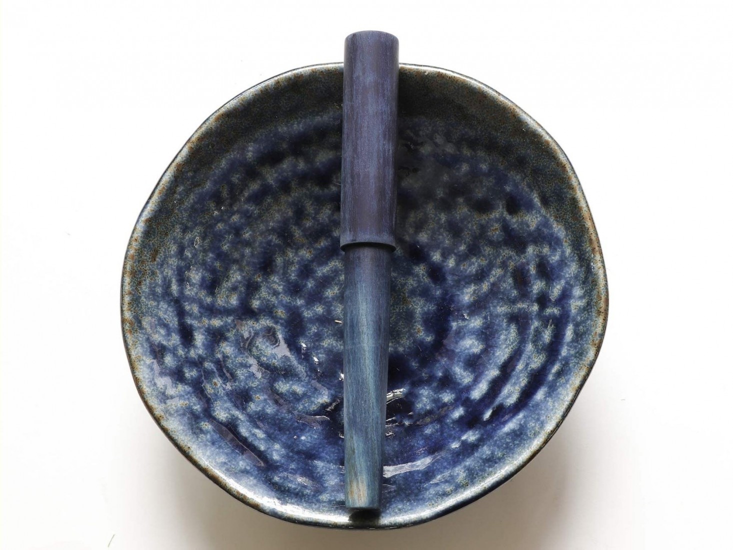 Wancher Indigo blue olivewood Sekai - Ai, World Tree  fountain pen