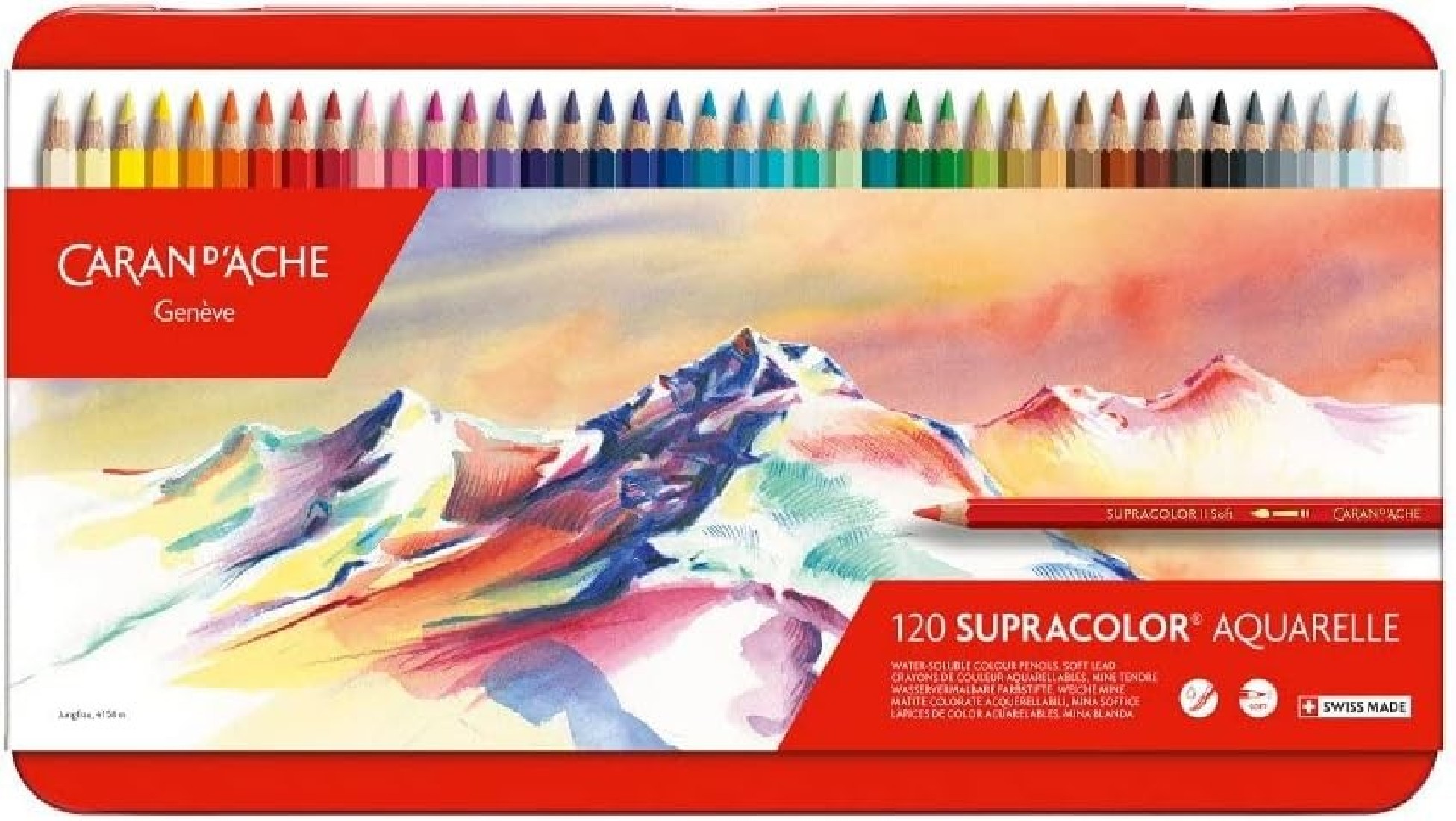 Caran Dache Supracolor Aquarelle Pencil Set, 120pcs Tin 3888.420