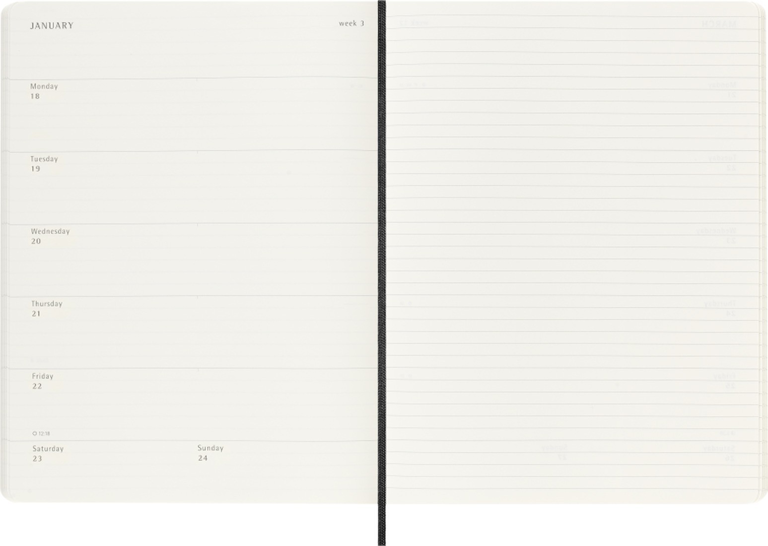 Moleskine Classic Planner 2027 XL 19x25cm Weekly, soft cover, 12 months, Black