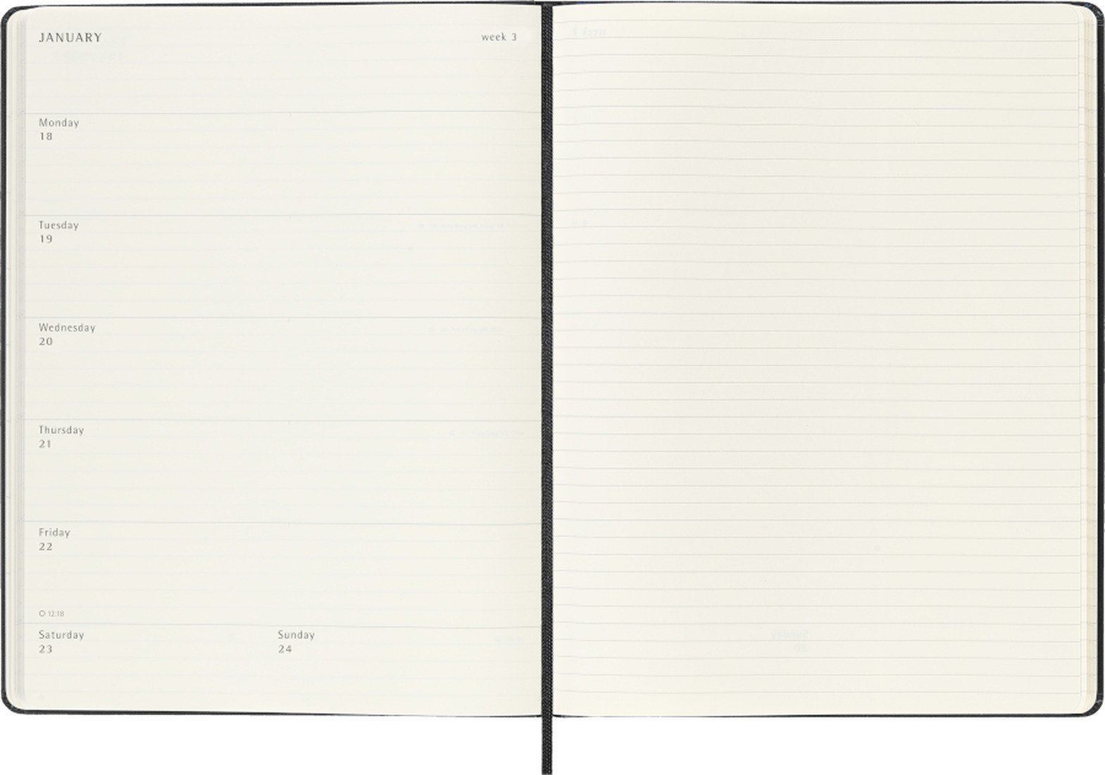 Moleskine Classic Planner 2027 XL 19x25cm Weekly, hard cover, 12 months, Black