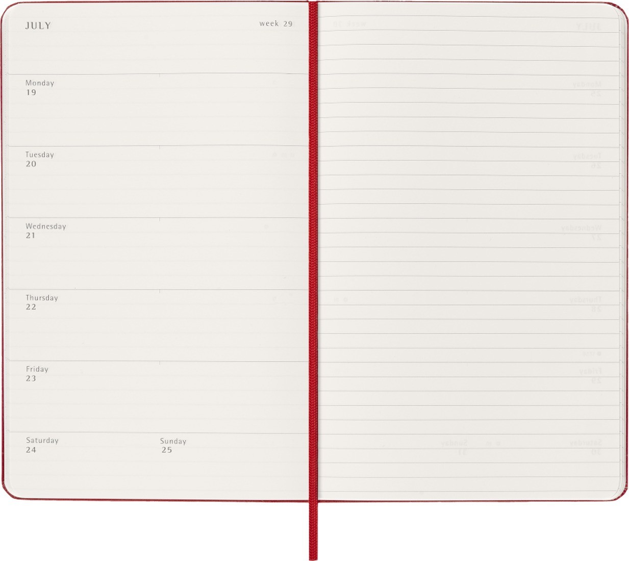 Moleskine Classic Planner 2027 Large 13x21 Weekly, hard cover, 12 months, Scarlet Red