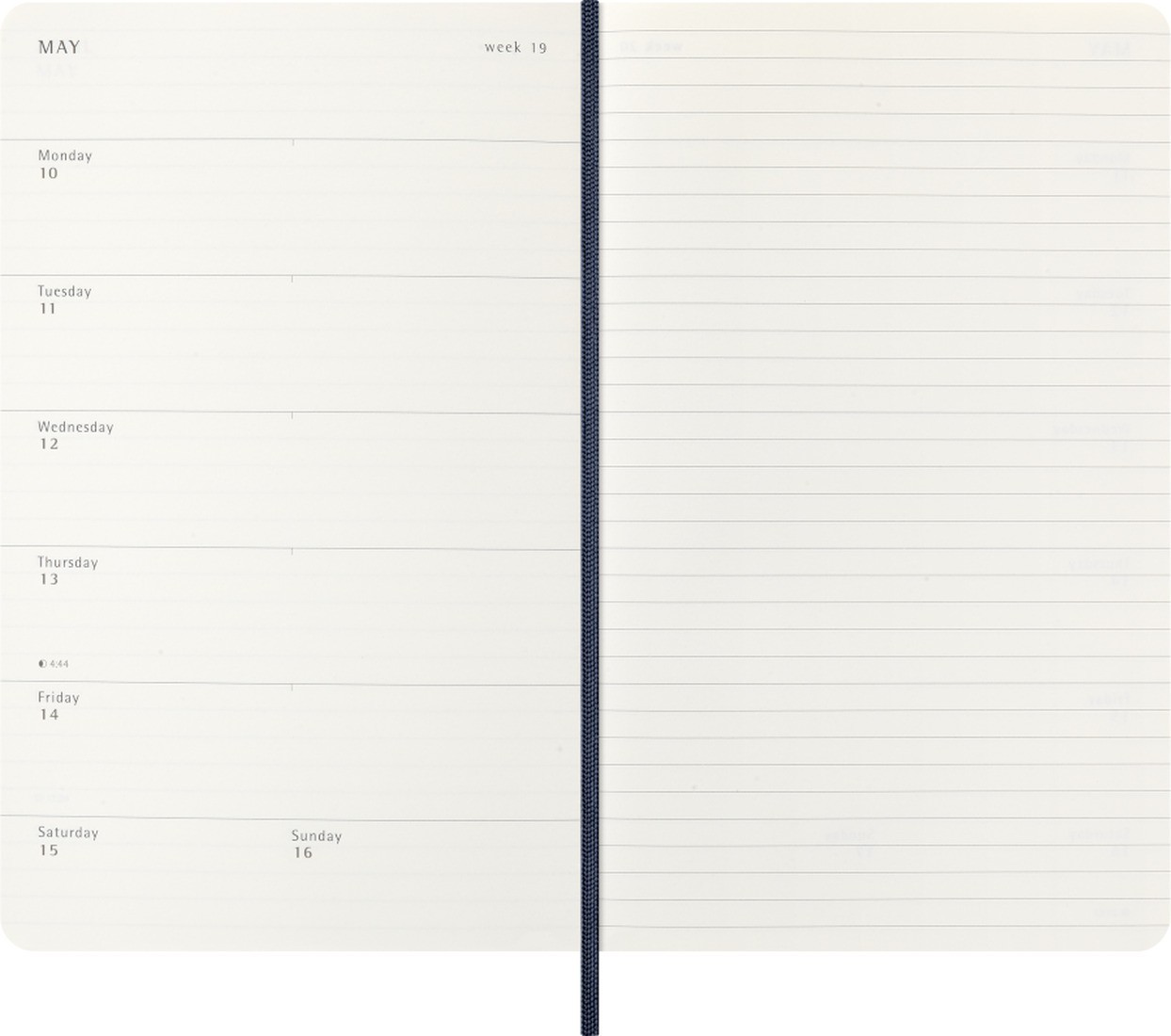 Moleskine Classic Planner 2027 Large 17x25cm, Weekly, soft cover, 12 months, Sapphire Blue