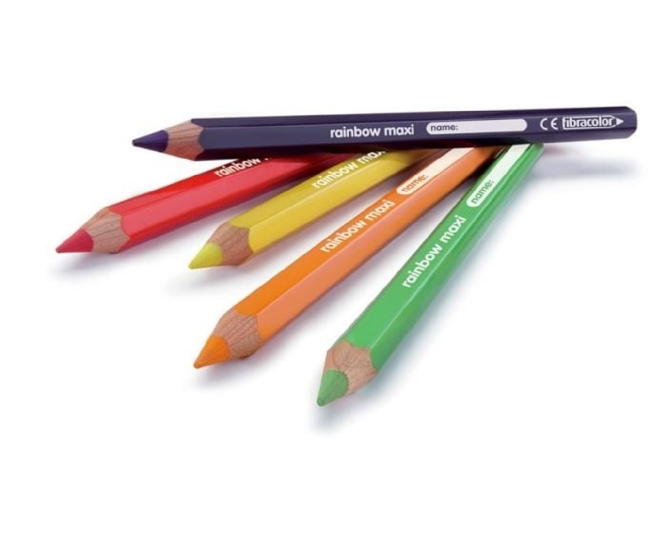 Fibracolor ξυλομπογιές rainbow maxi 12 τεμαχίων με μύτη 5 χιλιοστών