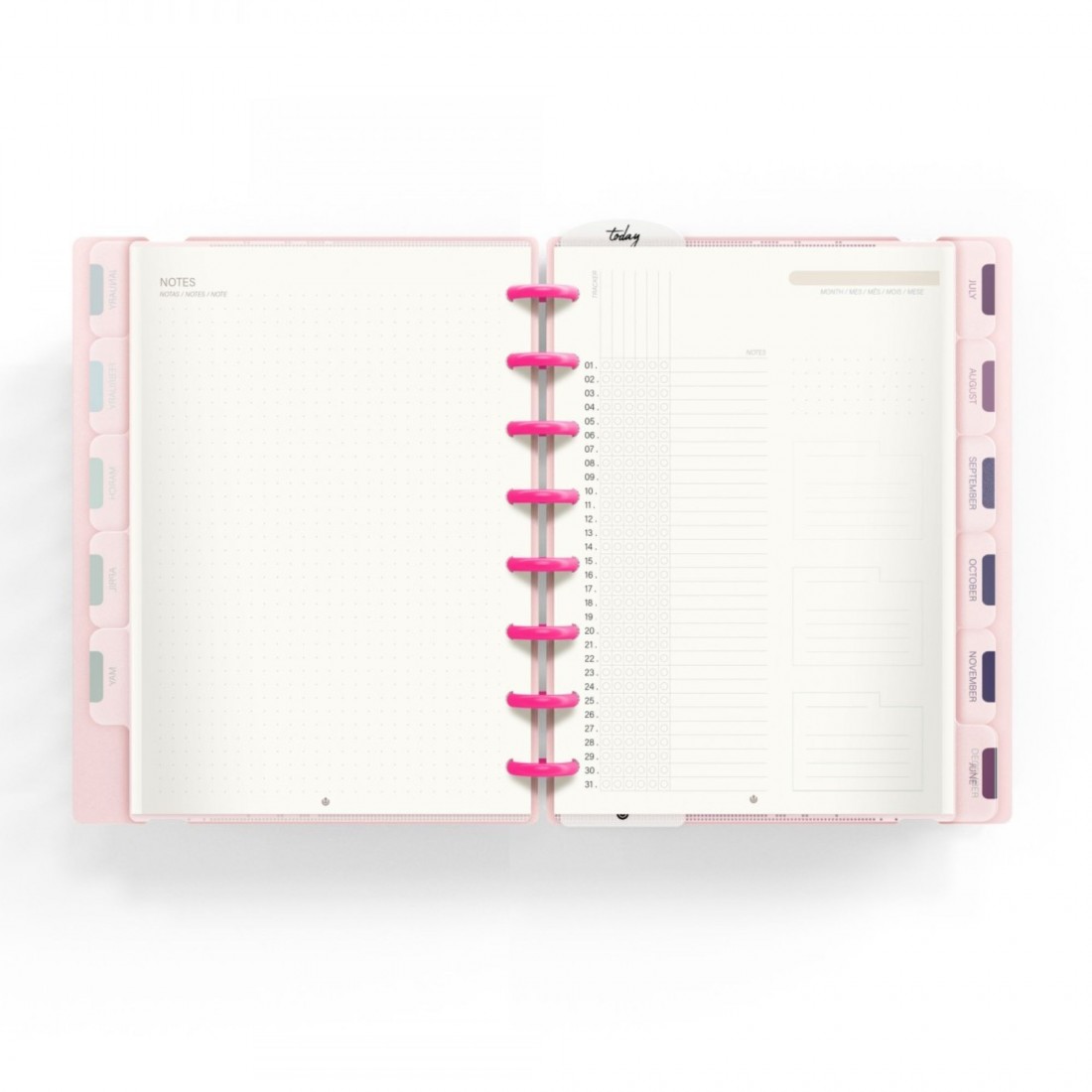 Ingeniox Discbound Planner A5 160 φύλλα Ροζ 66053525 Carchivo