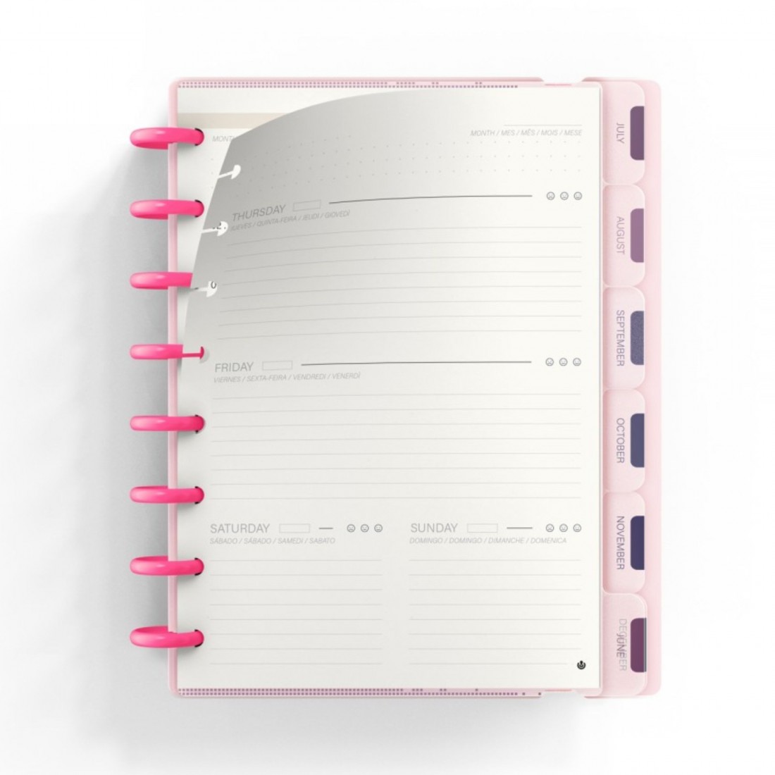 Ingeniox Discbound Planner A5 160 φύλλα Ροζ 66053525 Carchivo