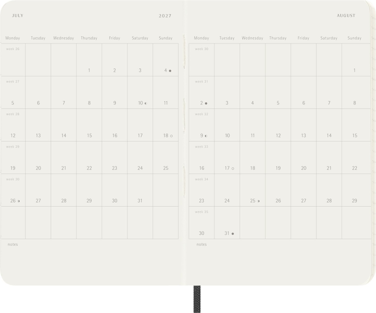 Moleskine Classic Planner 2027 Pocket 9x14cm  Daily, soft cover, 12 months, Black