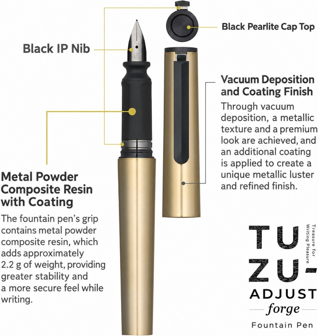 Sailor Tuzu metal gold 10-0741  fountain pen