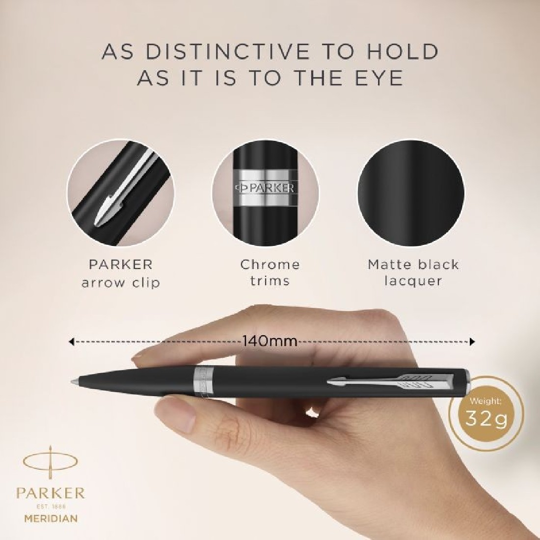 Parker Meridian Matte Black CT Ballpen