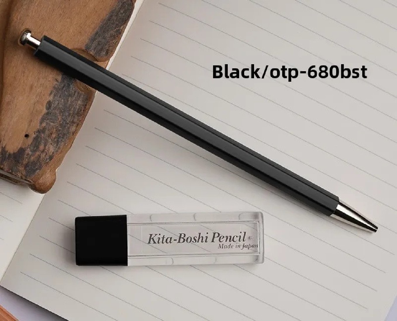 Kitaboshi mechanical pencil black 2mm OTP-680BST
