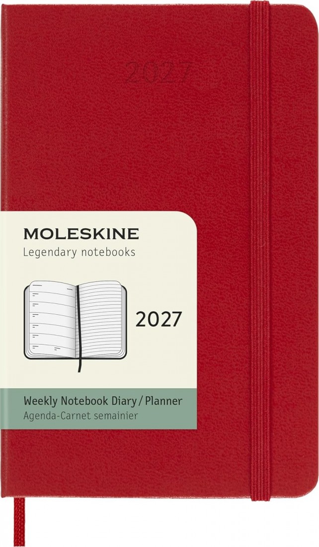 Moleskine Classic Planner 2027 Pocket 9x14cm Weekly, hard cover, 12 months, Red