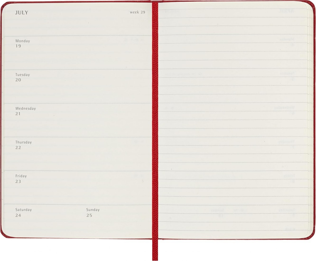 Moleskine Classic Planner 2027 Pocket 9x14cm Weekly, hard cover, 12 months, Red