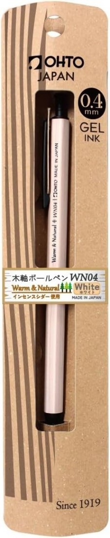 OHTO gel ink wooden ballpen, Off White WN04-G4-WT