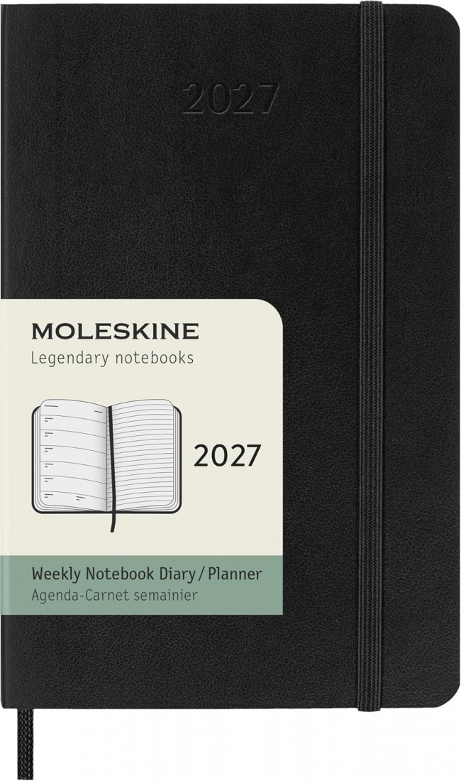 Moleskine Classic Planner 2027 Pocket 9x14cm Weekly, soft cover, 12 months, Black