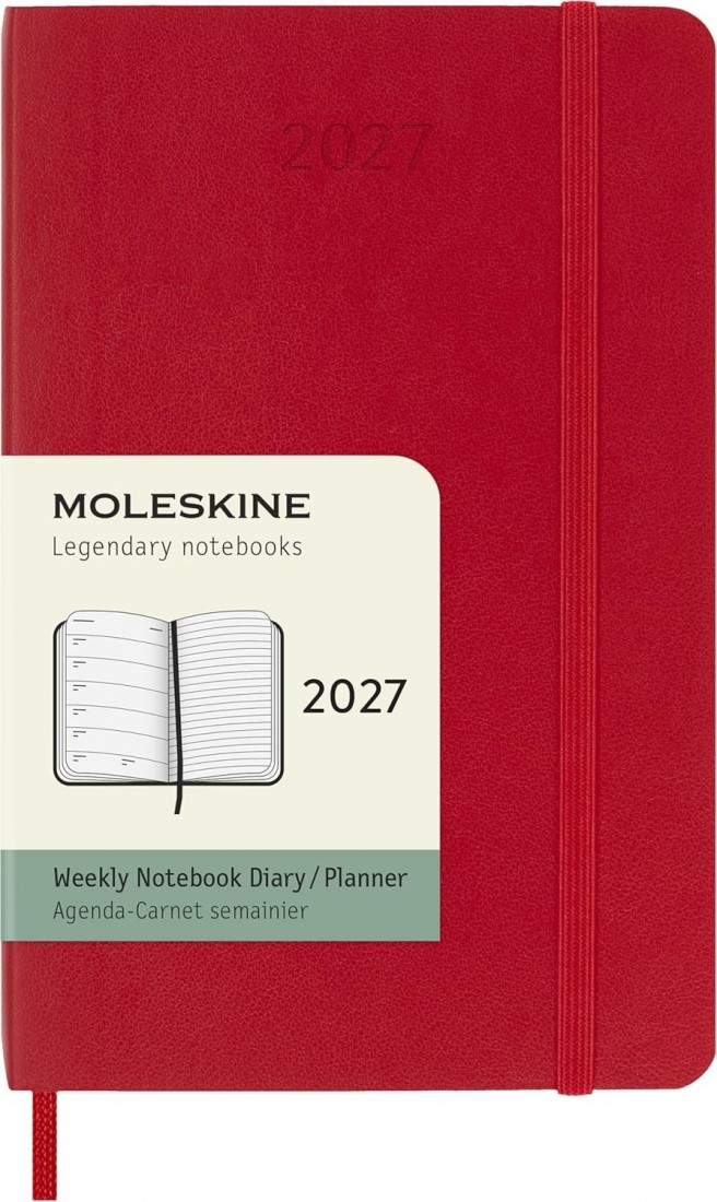 Moleskine Classic Planner 2027 Pocket 9x14cm Weekly, soft cover, 12 months, Scarlet Red
