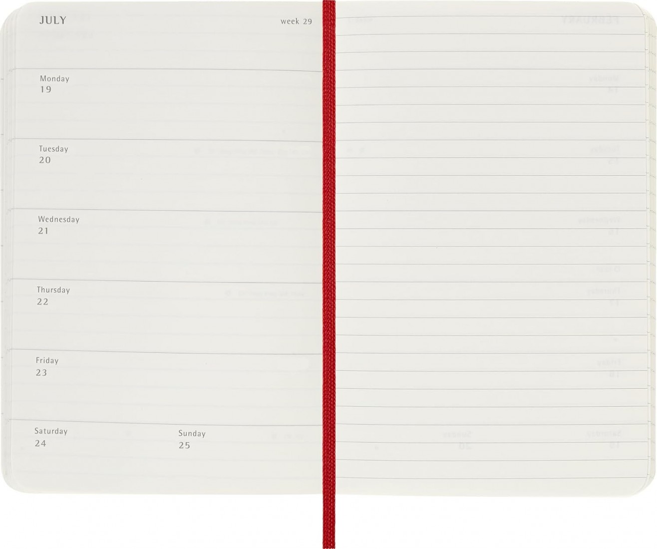 Moleskine Classic Planner 2027 Pocket 9x14cm Weekly, soft cover, 12 months, Scarlet Red