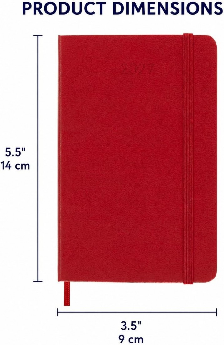 Moleskine Classic Planner 2027 Pocket 9x14cm Weekly, soft cover, 12 months, Scarlet Red