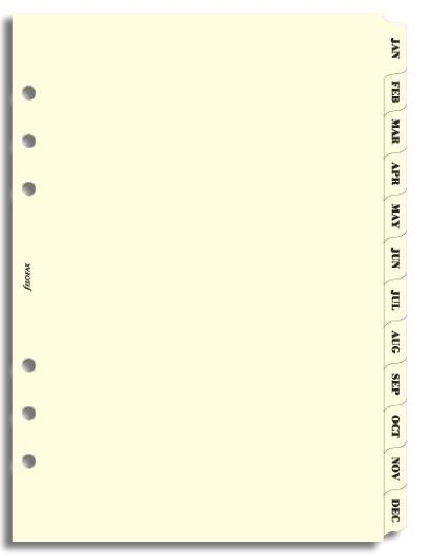 Refill Organizer A5 January-December Index Cream 341693 Filofax