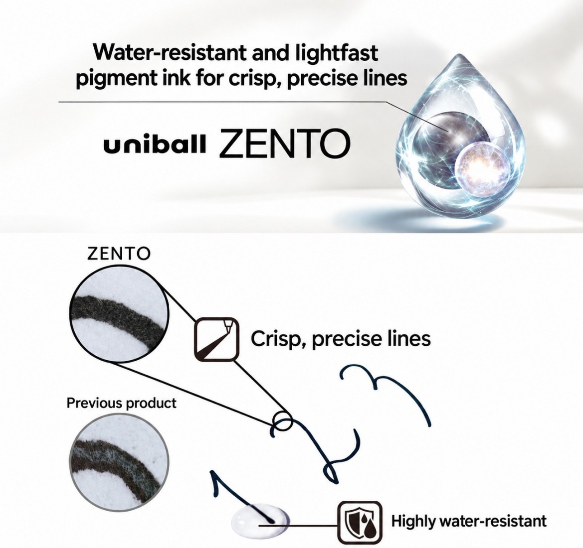 Uni Mitsubishi Zento 0.7mm ballpen, black ink, Indigo UBN-ZSC-07.9