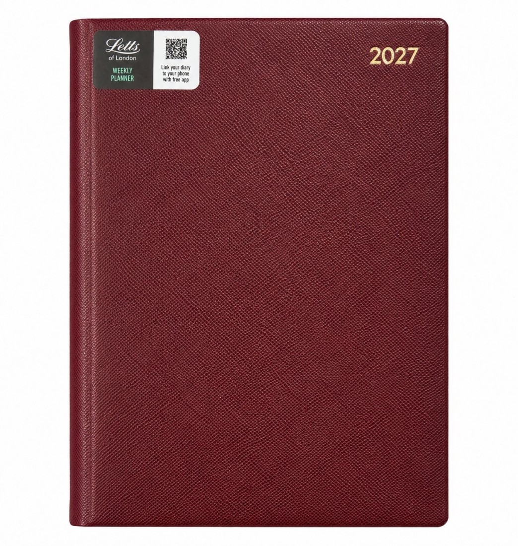 Letts Quatro Week to View 2027 Burgundy 27-081641