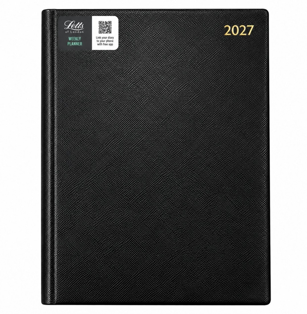Letts Quatro Week to View 2027 Black 27-081636