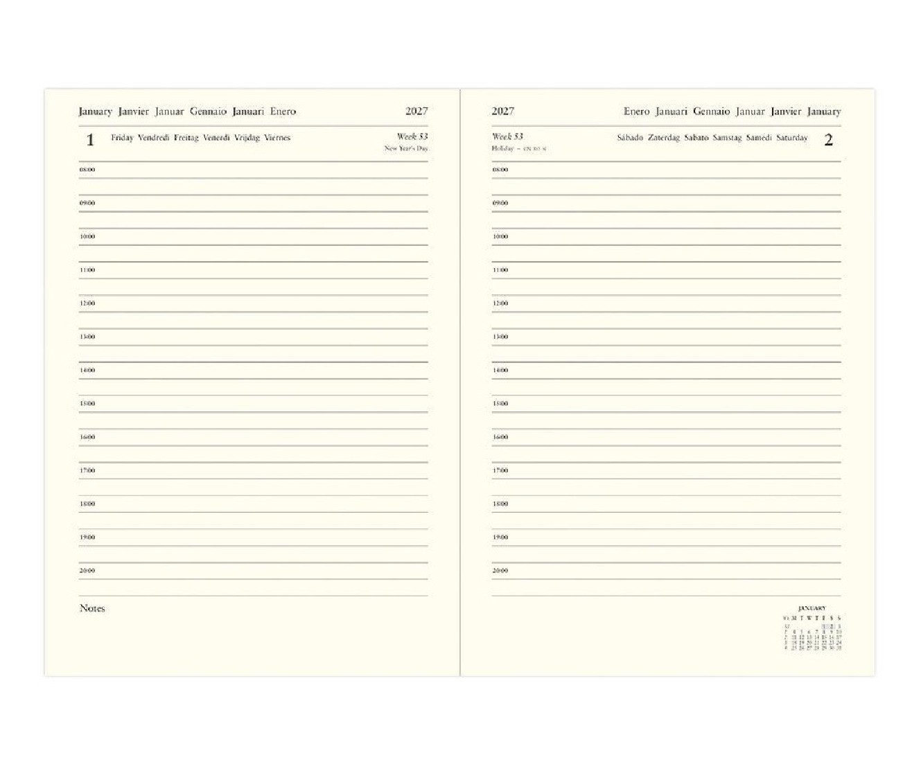 Letts Lecassa 2027 A4 Day Per Page Diary With Appointments Brown 27-080420