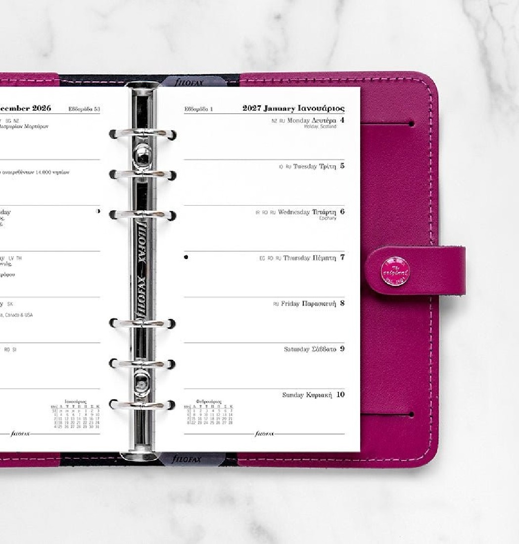 Refill Personal 2027 Greek Week on one page - Ελληνικό 27-68468 Filofax