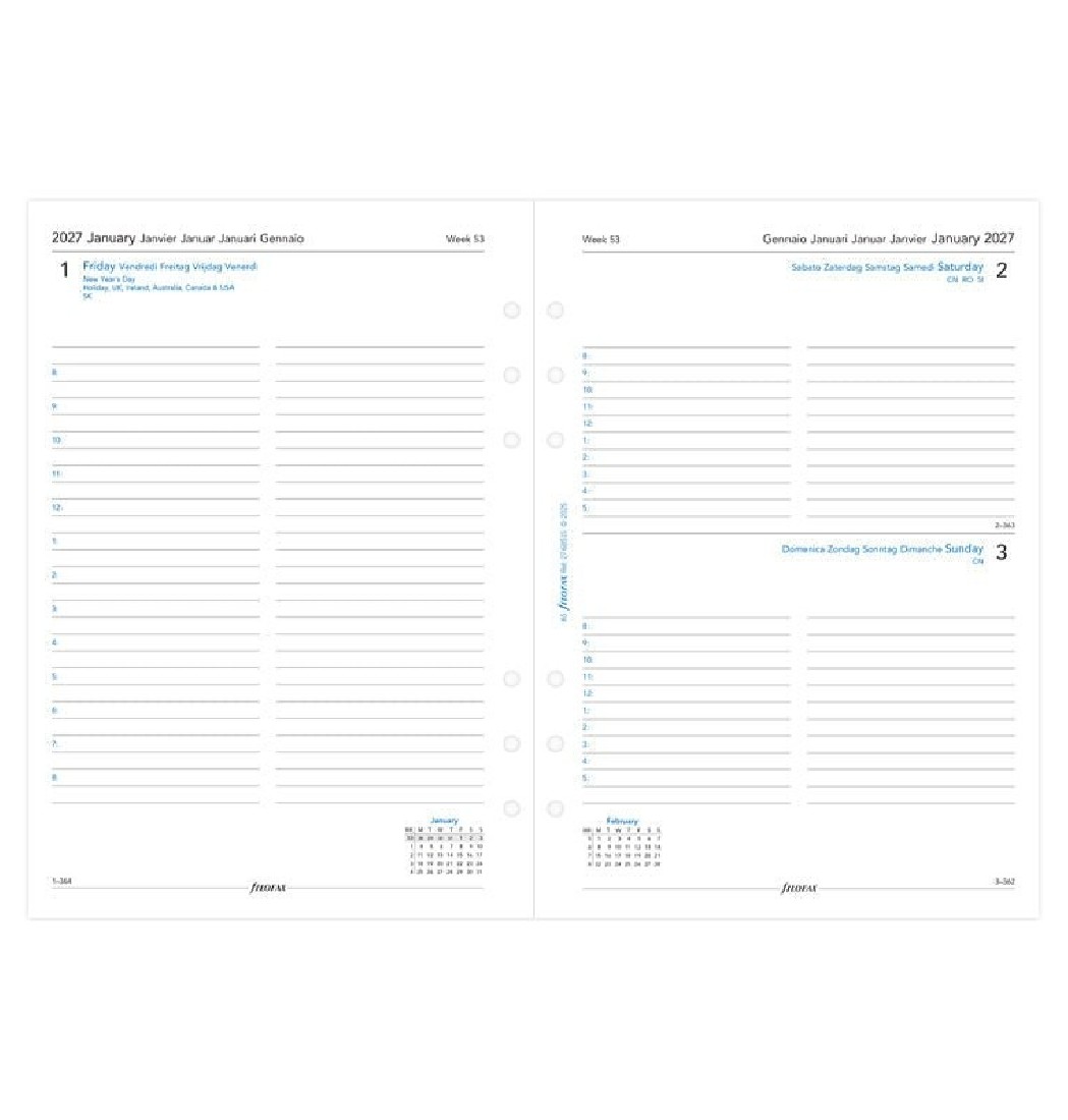 Refill A5 2027 Daily English 27-68515 Filofax