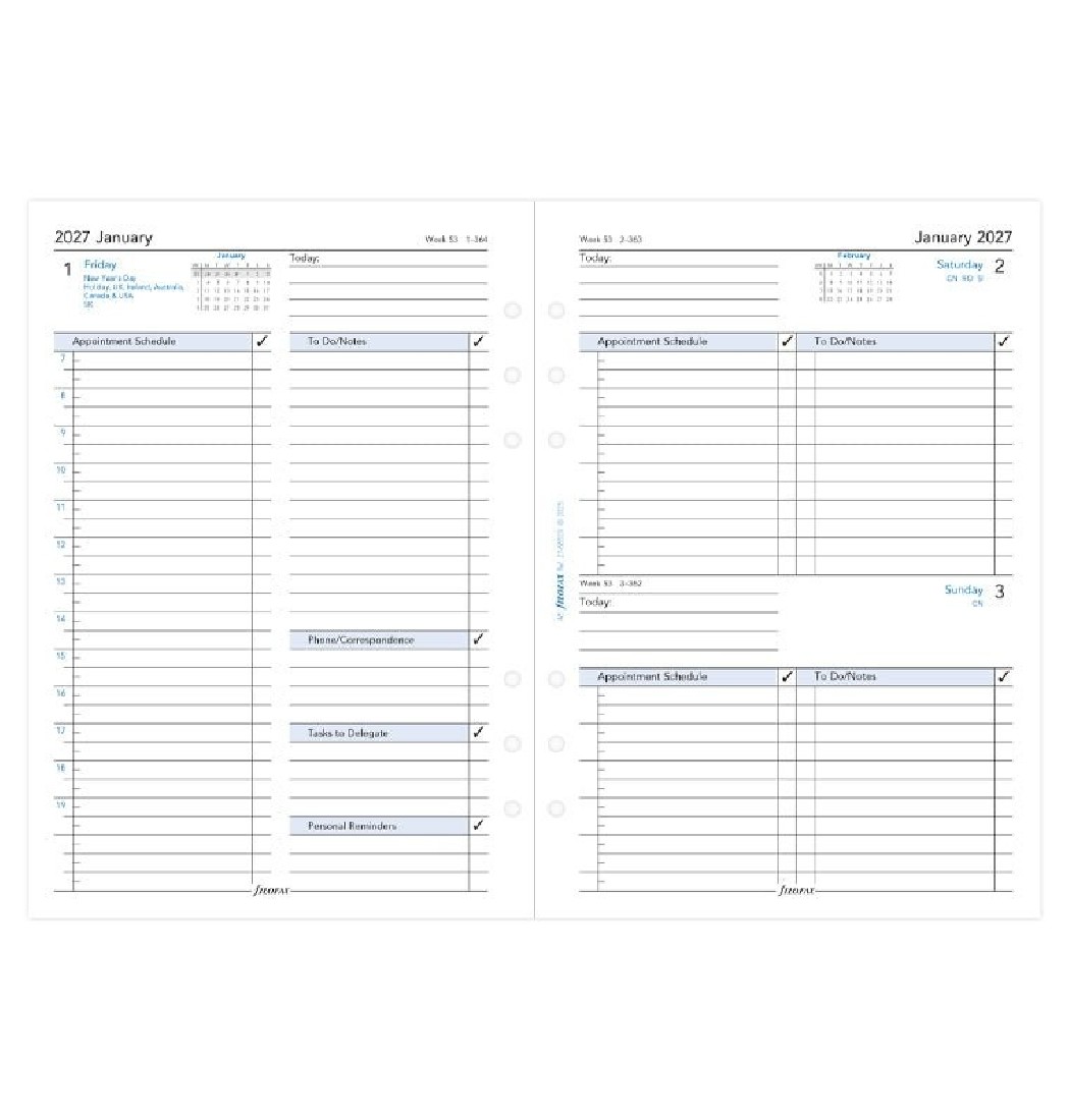Refill A5 2027 Daily Business 27-68519 Filofax