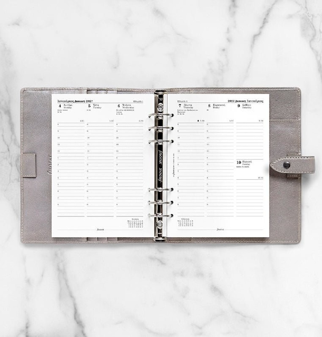 Refill A5 2027 Greek Week on two pages - Ελληνικό 27-68567 Filofax