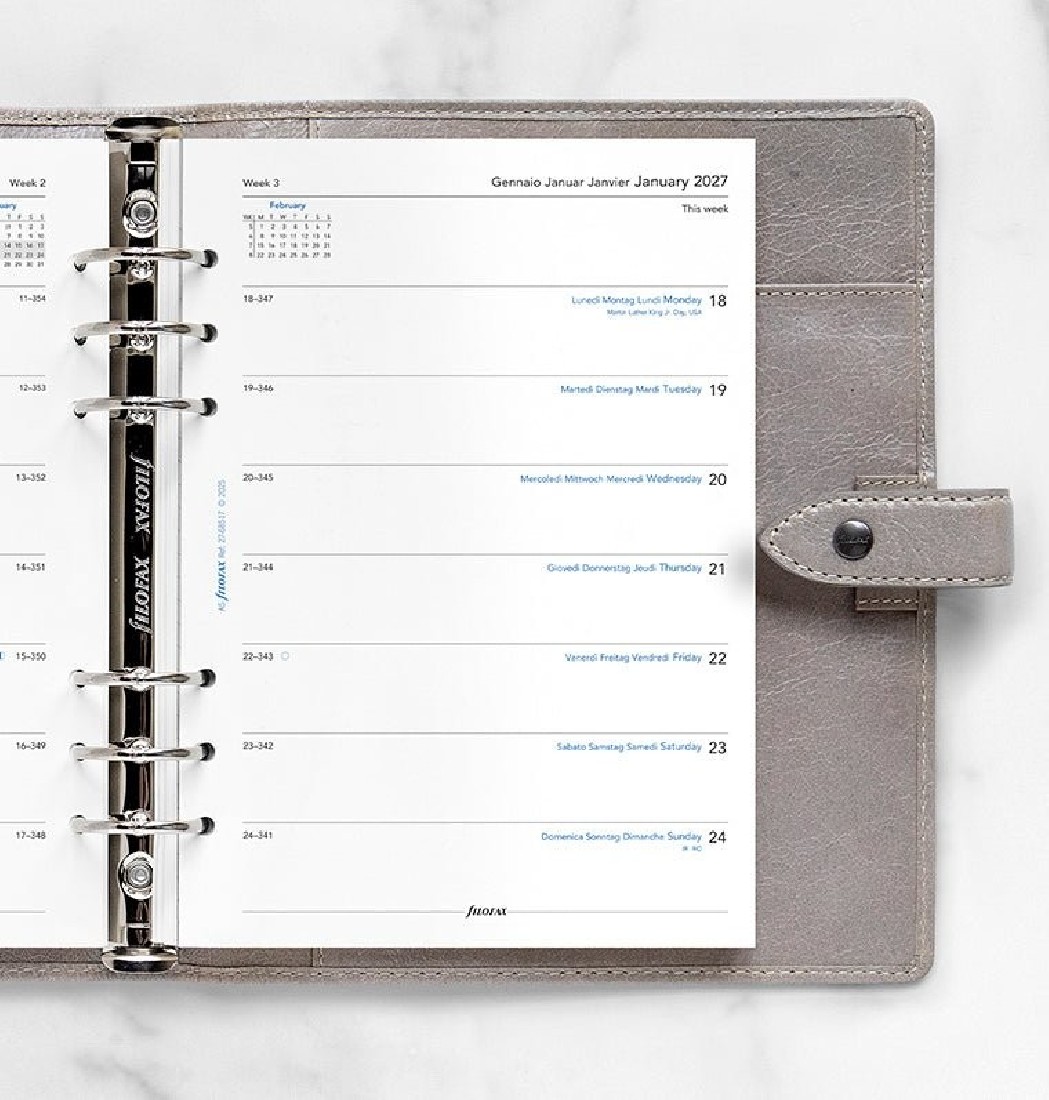 Refill A5 2027 Greek Week on one page - Multilanguage 27-68517 Filofax
