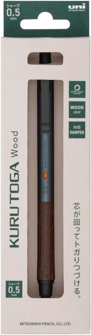 Uni Mitsubishi Kurutoga metal wood, steel gray 0,5mm mechanical pencil M5KW1P.23