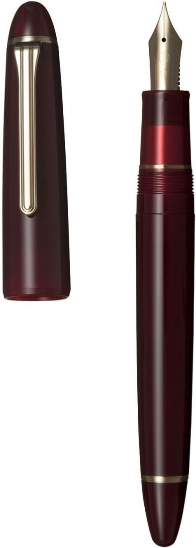 Sailor Pro Fit Casual Large Gold Trim Clear Red with converter Fountain Pen 11-0820