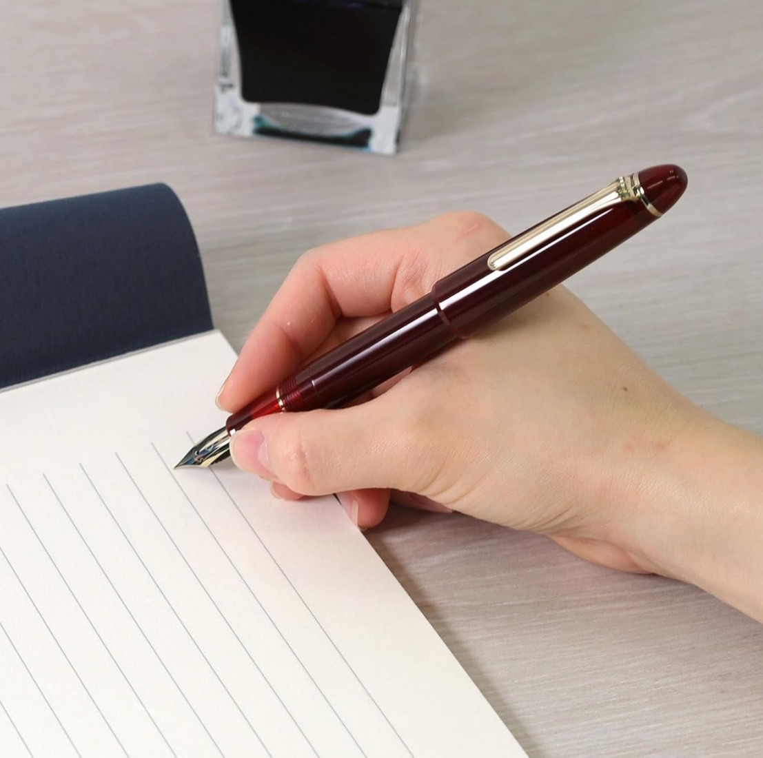 Sailor Pro Fit Casual Large Gold Trim Clear Red with converter Fountain Pen 11-0820