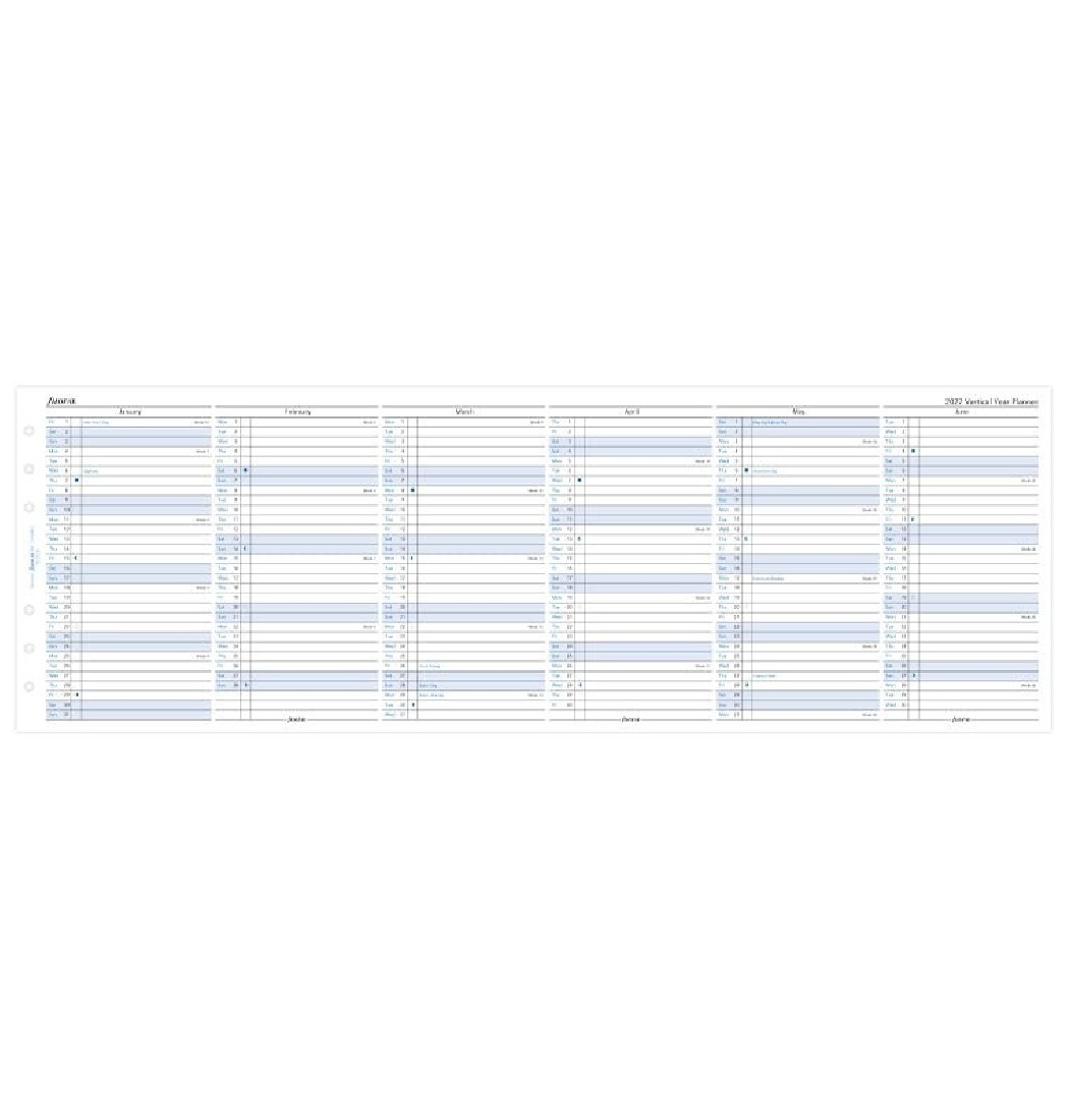 Refill Personal 2027 Year Planner Vertical 27-68402 Filofaχ