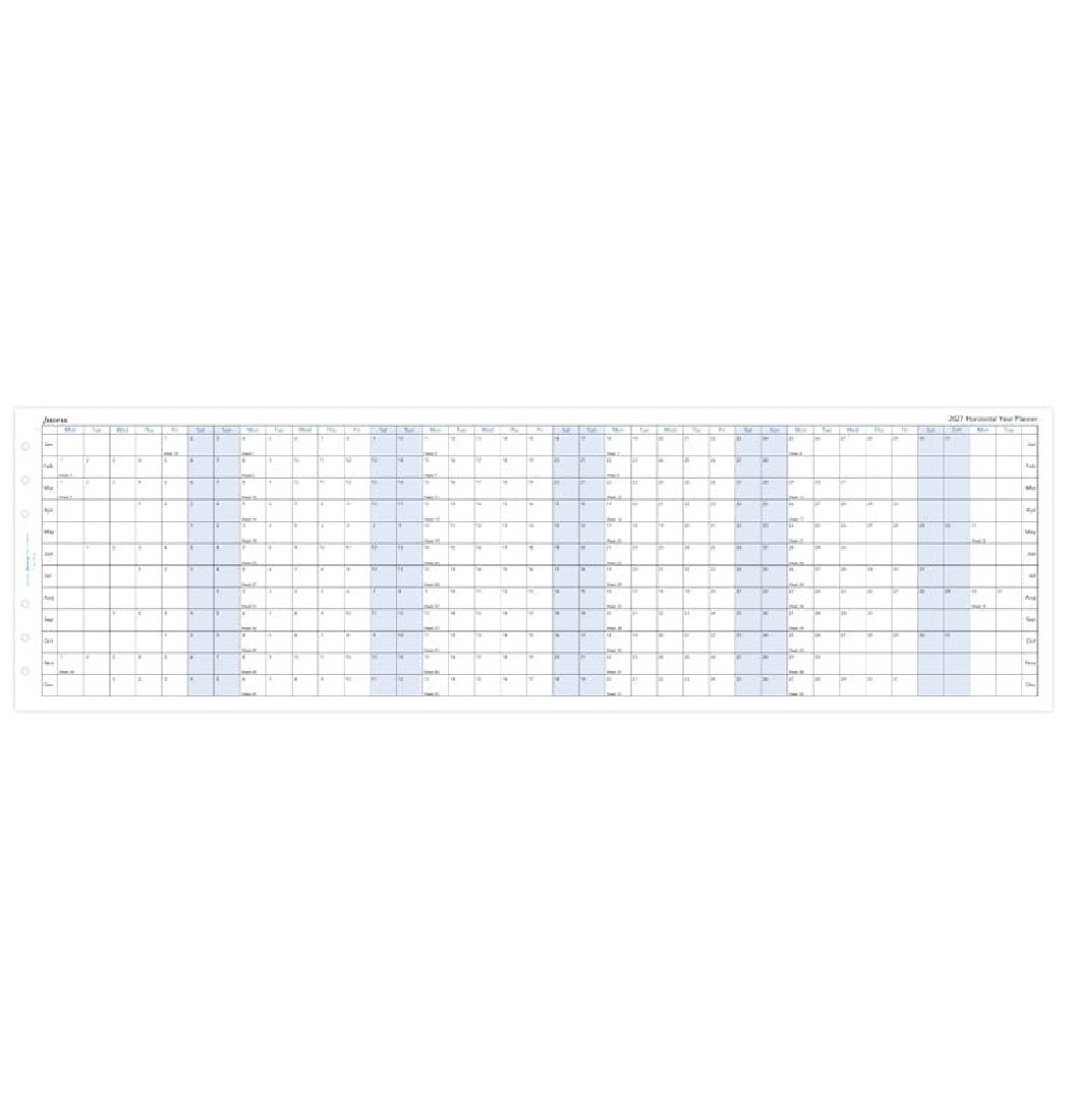 Refill Personal 2027 Horizontal Planner 27-68401 Filofax