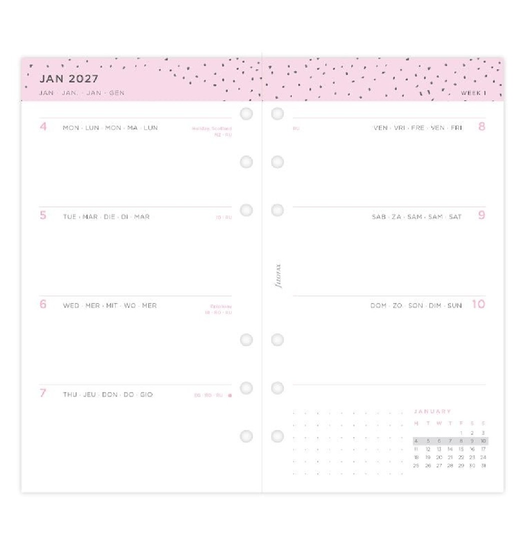Refill 2027 Personal Confetti Week On Two Pages 27-68491 Filofax