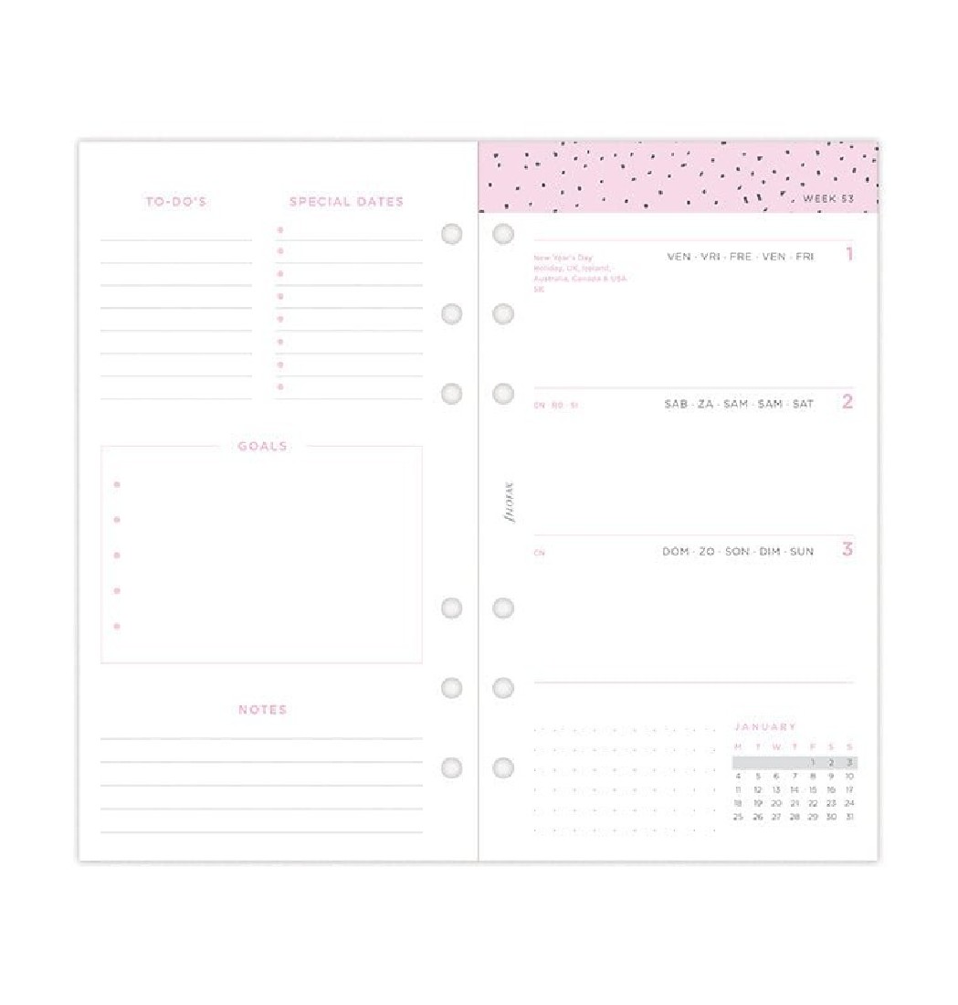 Refill 2027 Personal Confetti Week On Two Pages 27-68491 Filofax