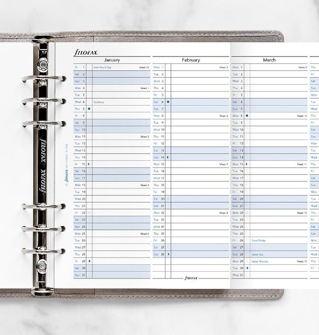 Refill A5 2027 Year Planner Vertical 27-68501 Filofax