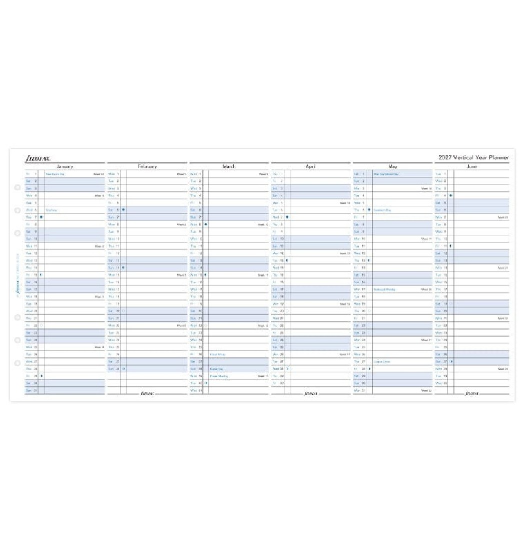 Refill A5 2027 Year Planner Vertical 27-68501 Filofax
