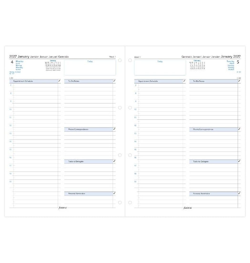 Refill A4 2027 Daily English 27-68719 Filofax