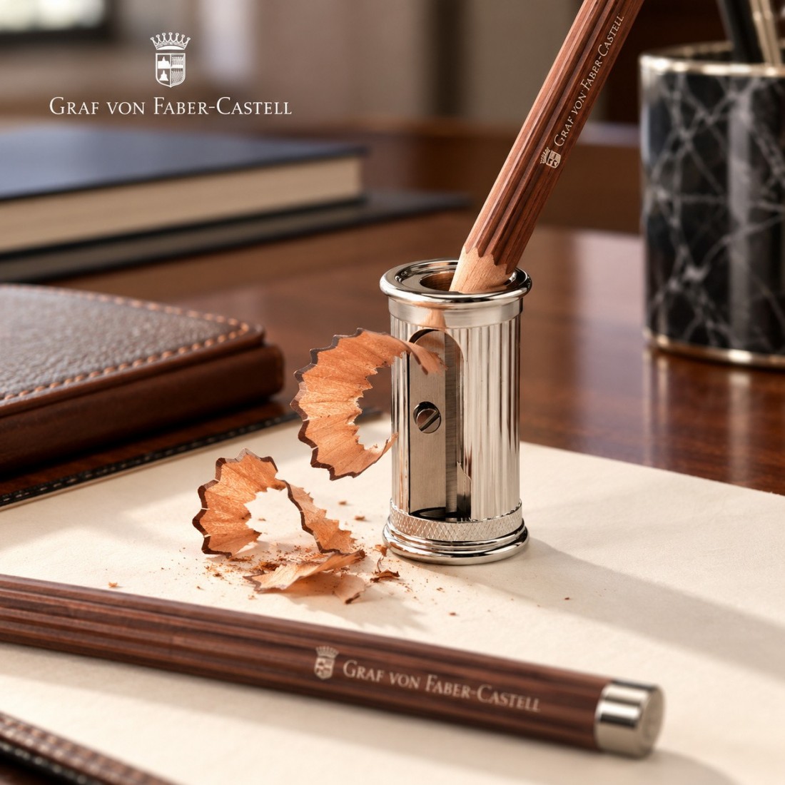 Graf Von Faber Castell, small pencil sharpener, platinized, 188513