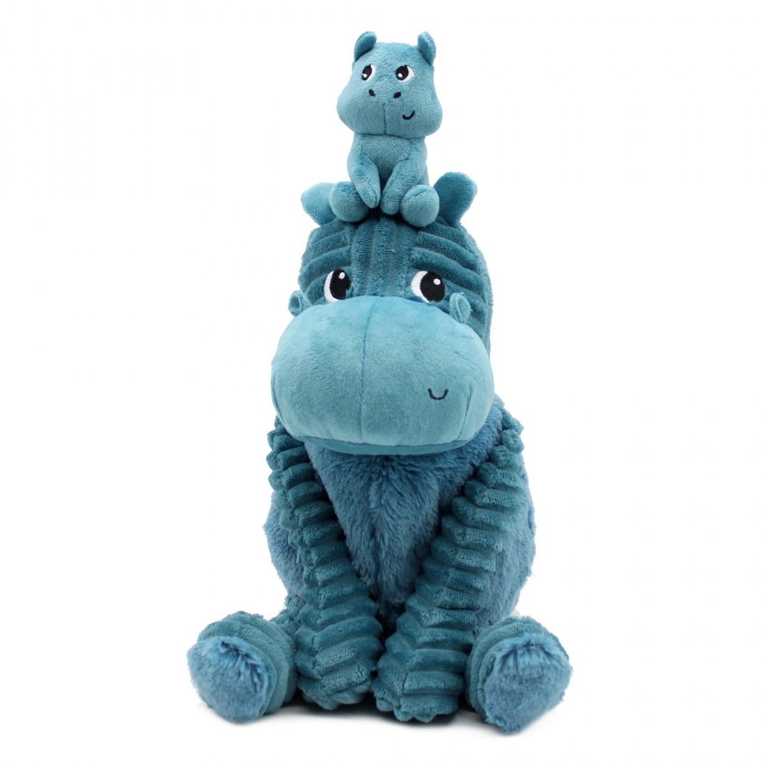 Bibou blue hippo soft toy mum and its baby - Les Ptipotos 76200 Les Deglingos
