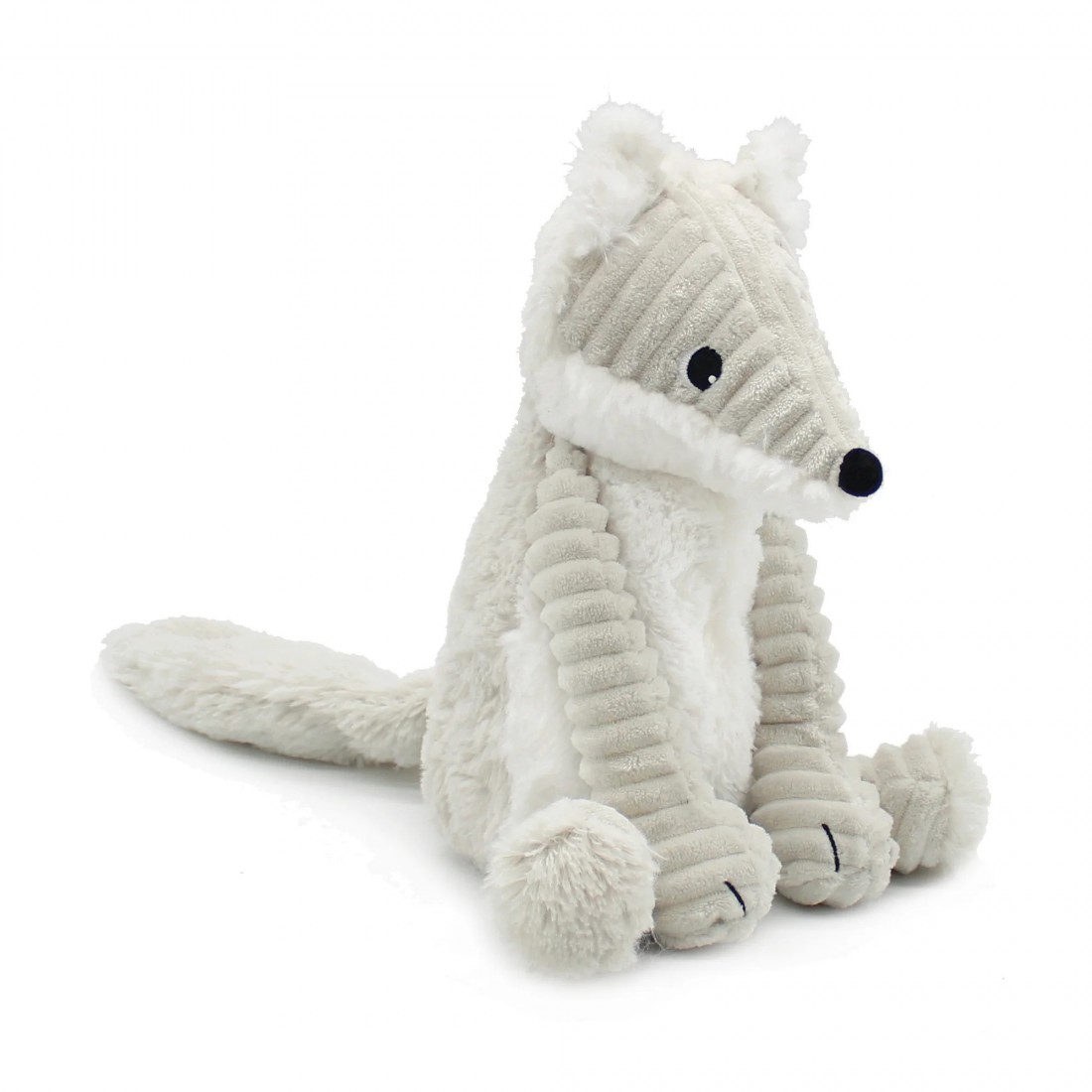 Frimou grey arctic fox soft toy mother and her baby - Les Ptipotos 76130 Les Deglingos