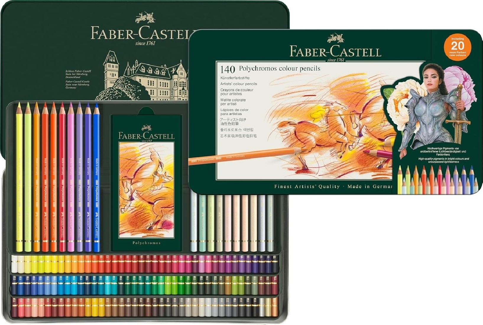 Faber Castell Art and Graphic Polychromos Colour Pencils Tin of 140 Coloured Pencils, 110014
