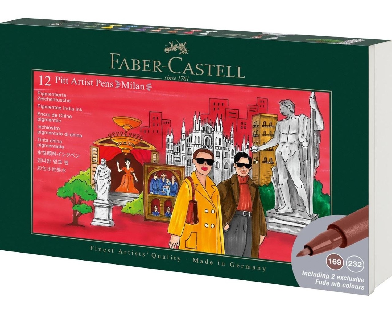 Faber Castell 12 Pitt Artist Pens, Milan, gift set 267182