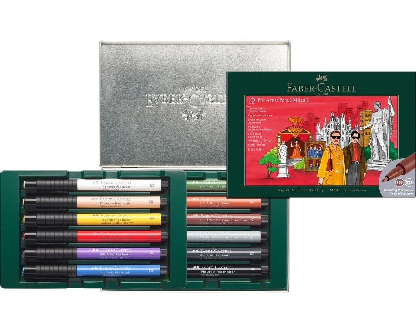 Faber Castell 12 Pitt Artist Pens, Milan, gift set 267182